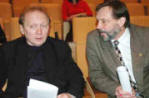 На фото председатель НСНБР А.Г.Огнивцев (слева) и профессор МГУ Александр Камнев.